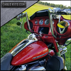"PreWired" Chrome Meathook Bagger Bar 14" 'ABS' Handlebar Kit For Harley Davidson FLH Touring  2014-2015