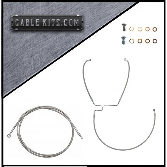  "NON ABS" Stainless Cable Kit  for 2016-2019 Harley Davidson Touring 
